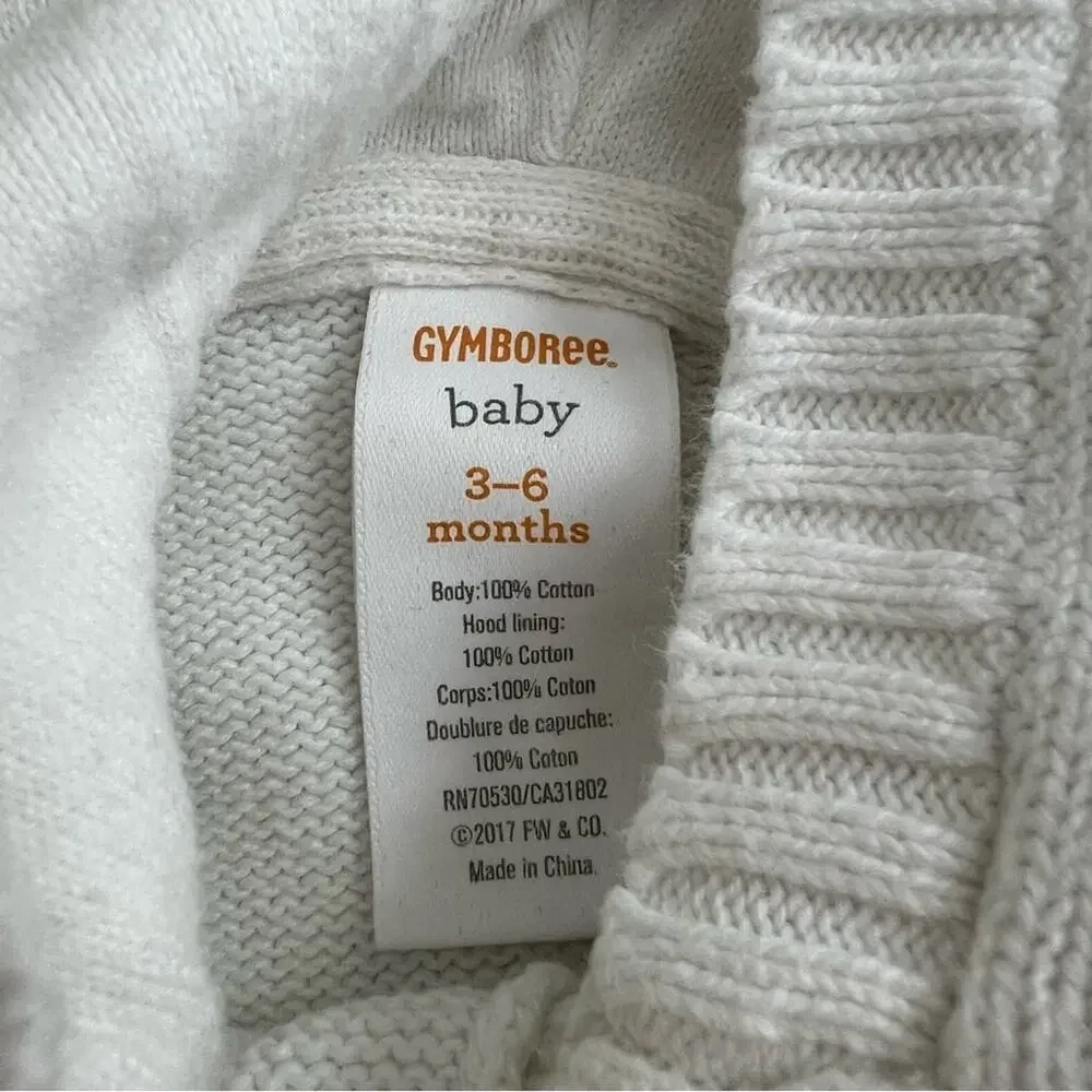 Gymboree Baby Peter Rabbit hooded ears white sweater cardigan